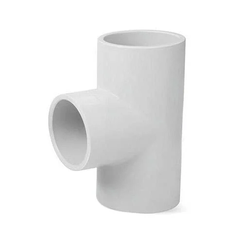 New Ware UPVC (Unplasticized Polyvinyl Chloride) Plain Tee for Pipe Fitting Joints - Size 1 Inch, Lead and Harm-Free, 3-Way 90 Degree Angle, Pack of 5