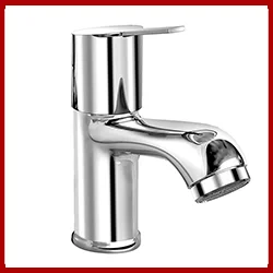 Plantex Pillar Tap for Bathroom with Water Saving Aerator and Brass Spindle/Wash Basin Tap with Teflon Tape/Single Lever Water Tap - (Rio-Chrome)