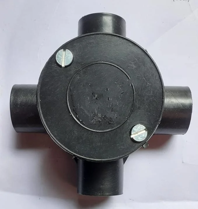 Junction Box PVC (DEEP JUCTION Box) 50 MM Depth Color- Black | Pack of 4 (4 Way)