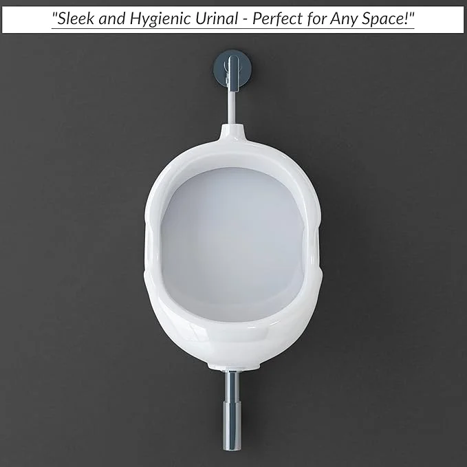 Ruboxa Ceramic Urinal Toilet for Men/Premium Wall Mount Small Urinal Pot for Gents/Male/Boy/Toilet for Washroom - (Flat Back, White)