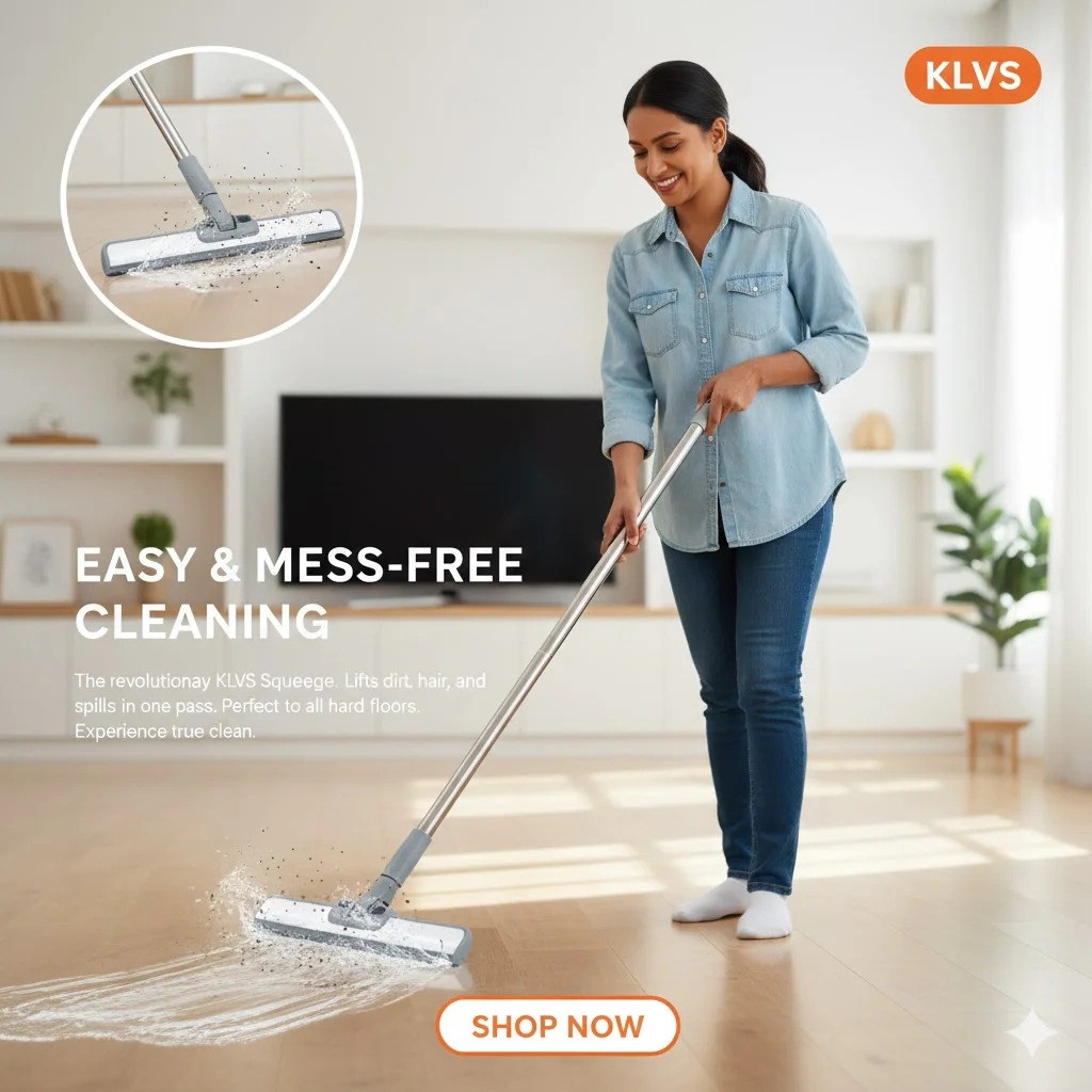 Magic Broom Sweeper with Extendable Handle | Multi-Functional Silicone Floor Sweeper for Wet & Dry Cleaning | Wipers for Bathroom Floor